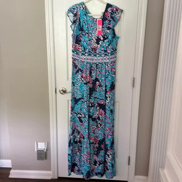 chinese dress ladies Lilly Pulitzer Pink Printed Maxi Dress- Size 12 – The Saved Collection main image 0